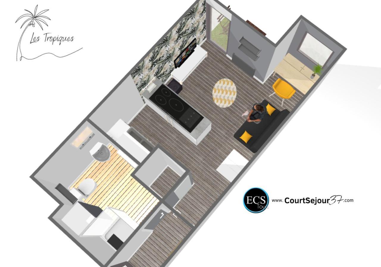'Les Tropiques' - Parking Prive - Balcon - Tout Confort Joué-lés-Tours Eksteriør bilde
